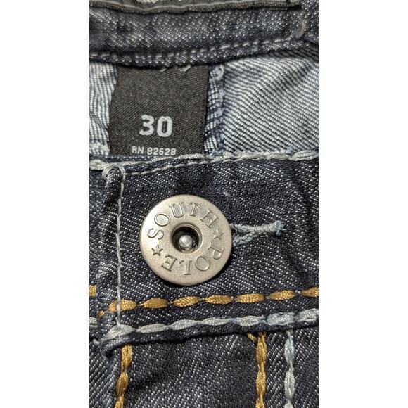 Vintage Y2K Southpole Slim Fit Jeans Sz 30 Distressed Wash Contrast Stitching - Picture 8 of 16